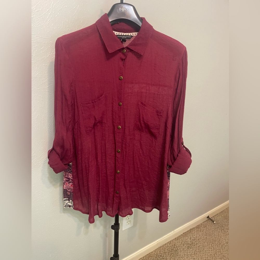Signature Studio Deep Red Blouse
